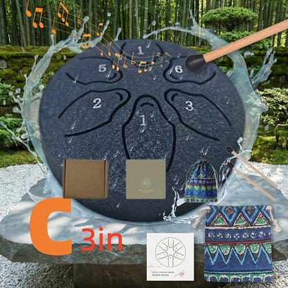 Steel Tongue Drum shown in the Silvery C option