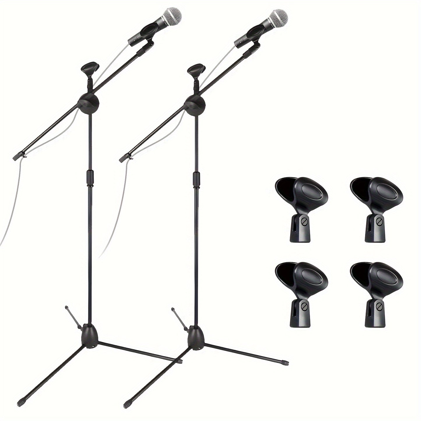 Adjustable Microphone Boom Stand shown in the Black (2 Pack) option