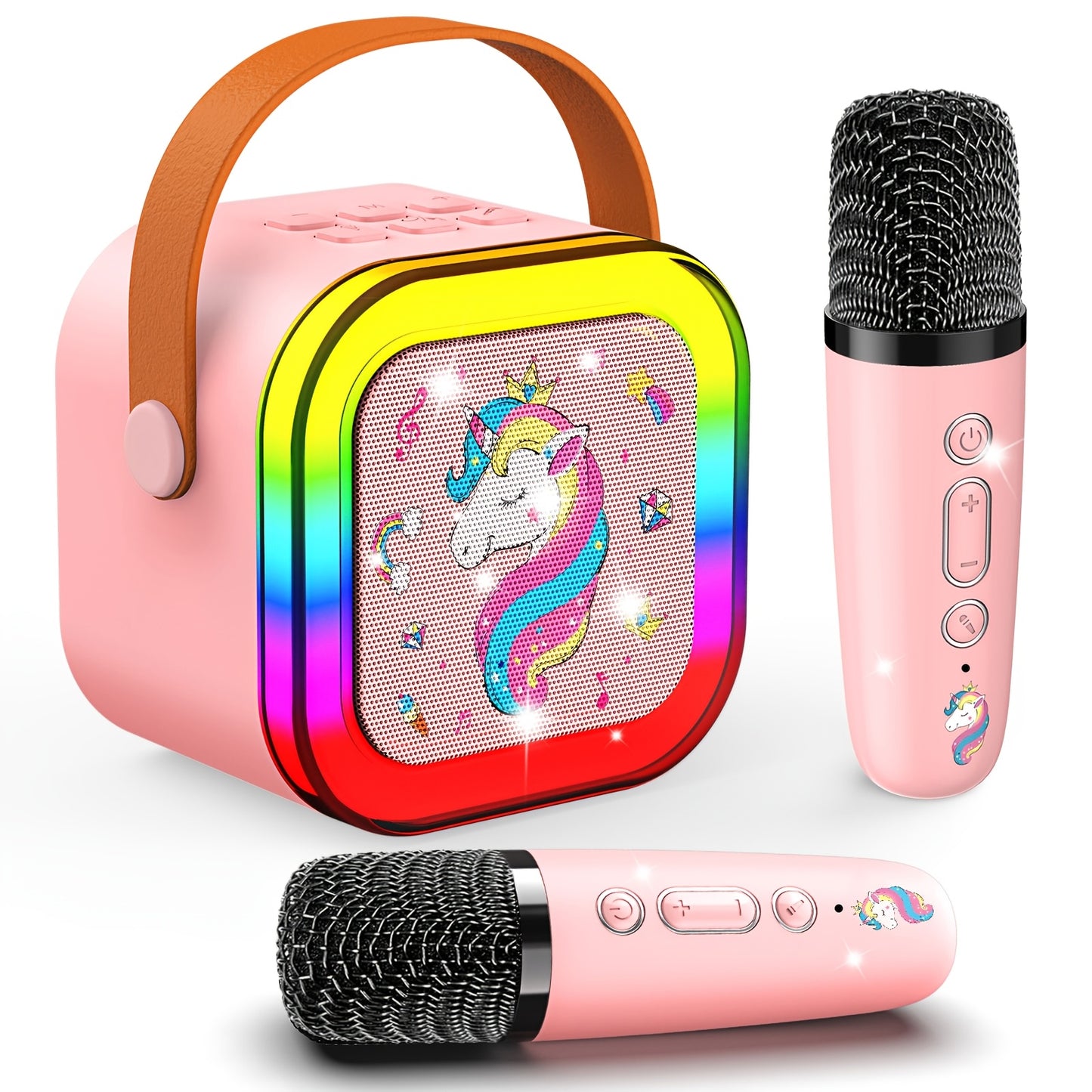 Portable PA Speaker shown in the pink color option