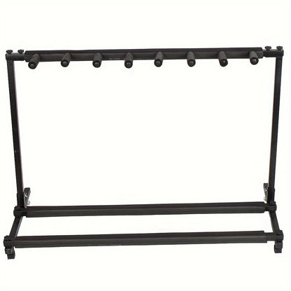 Portable 7-Guitar Folding Rack Stand with Padded Slots and Carry Bag shown in the main product view