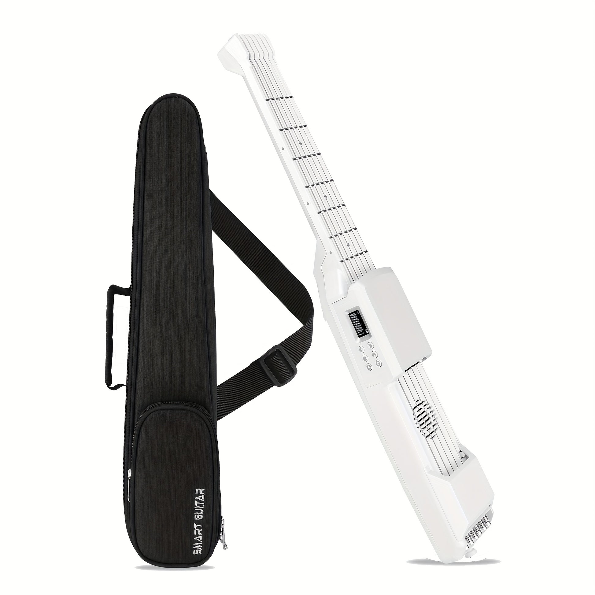 SG7 Smart Digital Guitar with LCD shown in the SG7 WHITE+ BAG option