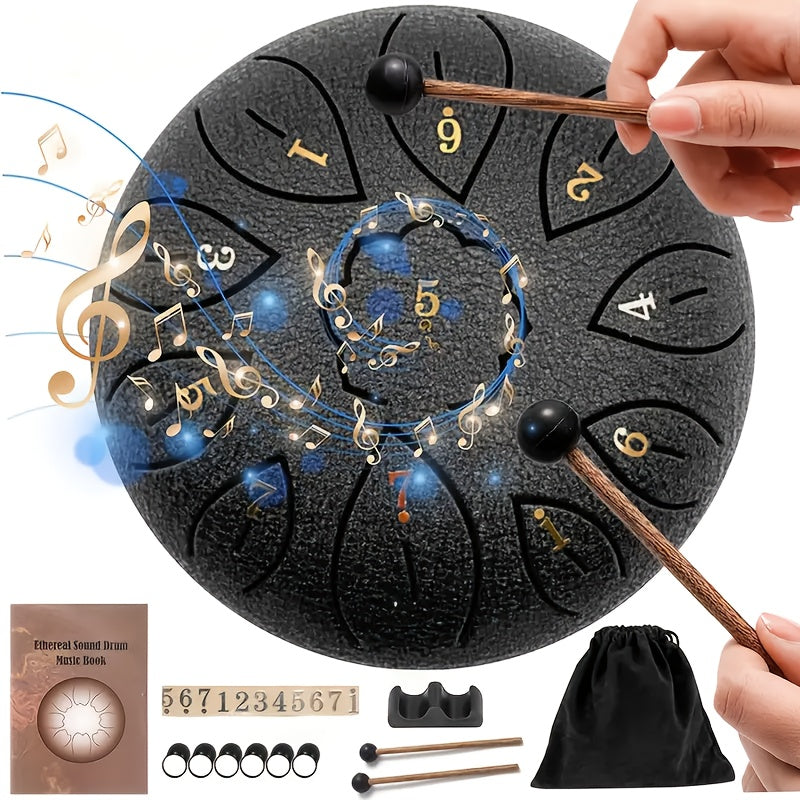 Steel Tongue Drum, 11-Note shown in the Black option