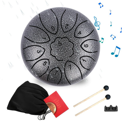 Steel Tongue Drum, 6-Inch 11-Note shown in the Silvery Grey option
