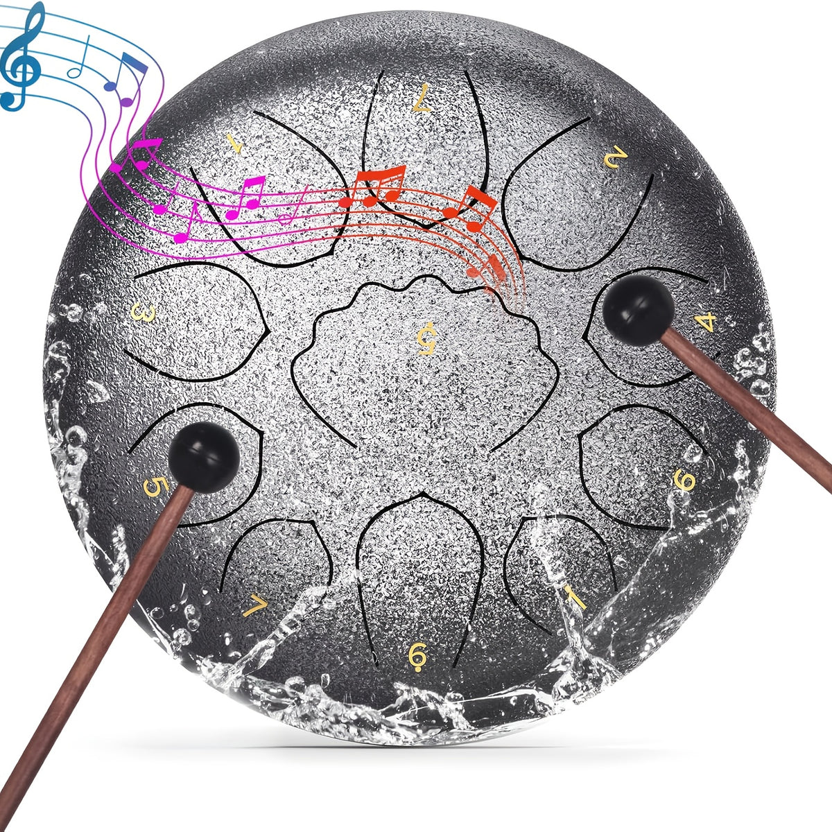 Steel Tongue Drum, 8-Inch 11-Note shown in the Starlight Silvery option