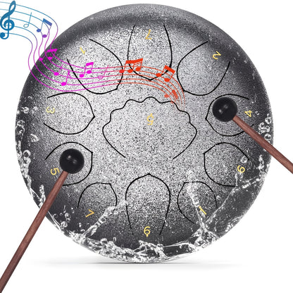 Steel Tongue Drum, 8-Inch 11-Note shown in the Starlight Silvery option