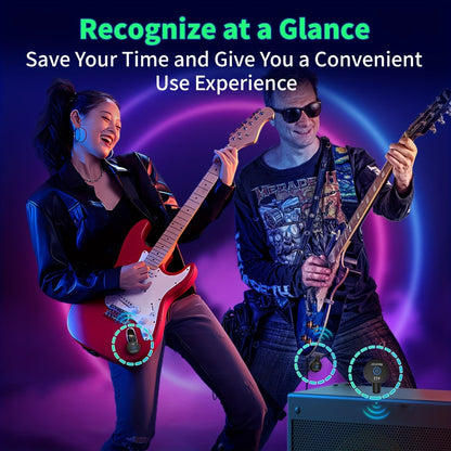 Wireless Guitar System 2.4GHz Wireless Guitar Transmitter Receiver Rechargeable Audio Wireless Transmitter 2 Modes, Rechargeable Li-Battery, 100ft Range, 10H, Plug & Play for Electric Guitar, Bass, Violin, Keyboard detail image - detail vie