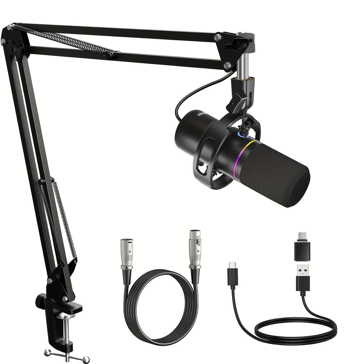 XLR and USB Dynamic Microphone Kit shown in the Black option