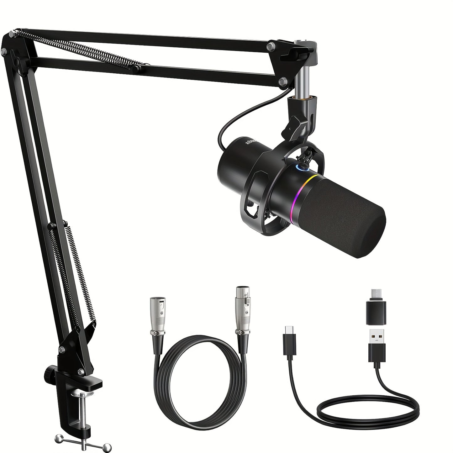 XLR and USB Dynamic Microphone Kit shown in the Black option