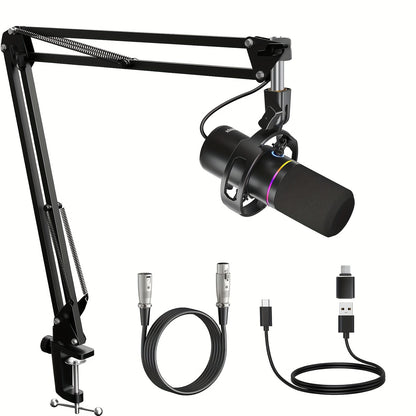 XLR and USB Dynamic Microphone Kit shown in the Black option